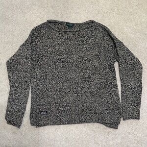 Ralph Lauren Black & White Marled Roll Neck Knit Sweater